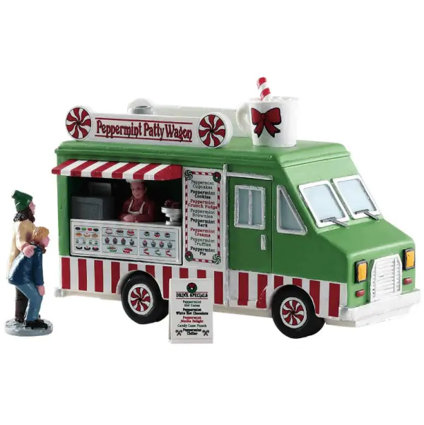 Kerstfiguur Peppermint food truck set of 3 LEMAX