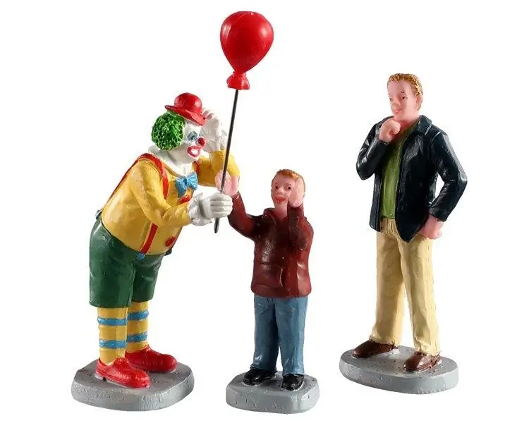 Friendly clown set of 3 kerstfiguur LEMAX