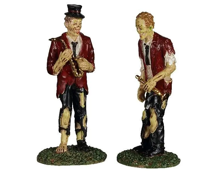 A chilling band of two set of 2 Spooky Town Kerstfiguur LEMAX