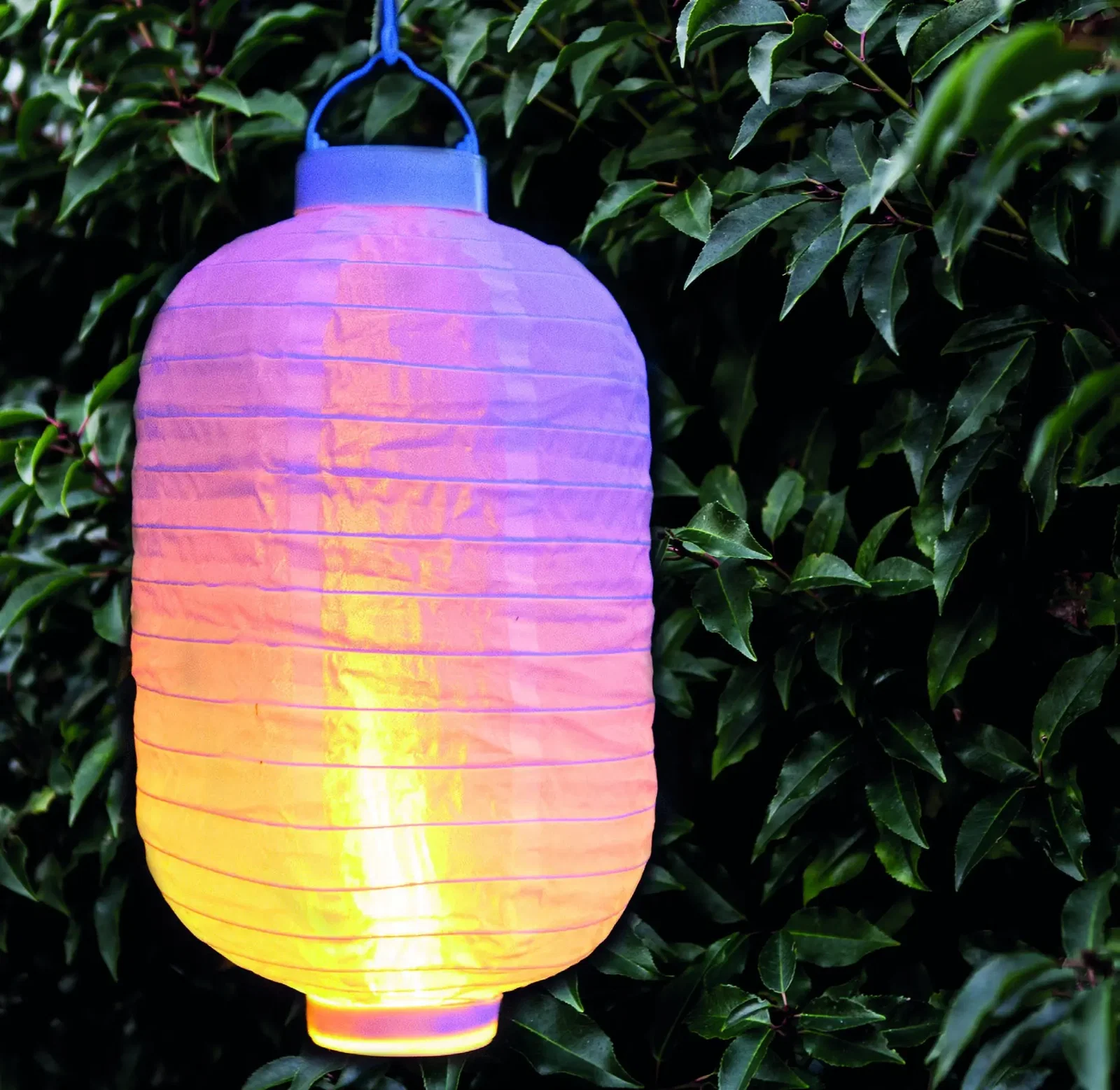 Solar lampion met vlameffect wit 20x30 cm Anna's Collection