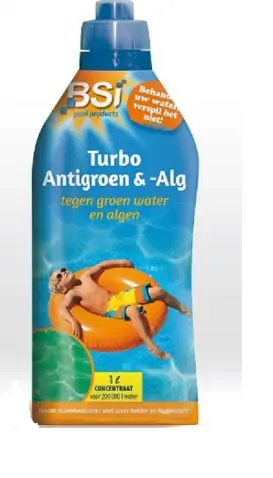 Turbo anti-groen en alg zwembad 1 liter Zwembadonderhoud BSI